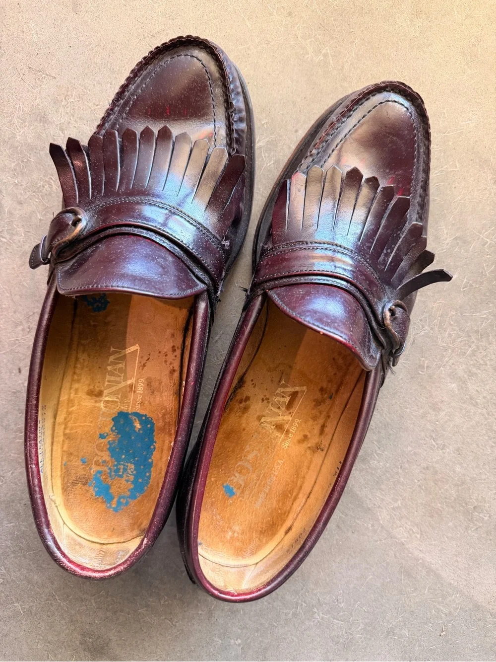 Vintage Bostonian Made USA Stress Relief Leather Kiltie Dress Loafer Buckle 11.5